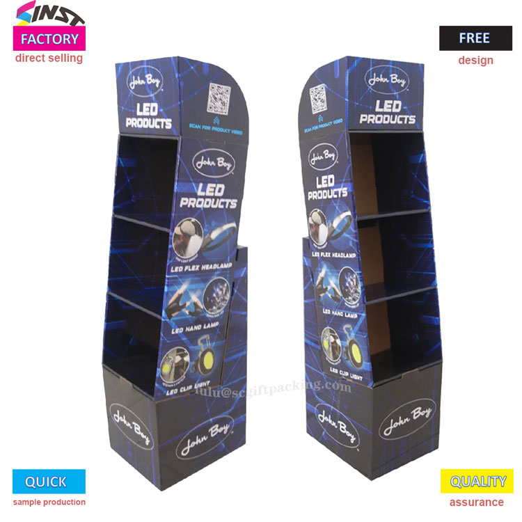 قفسه صفحه نمایش مقوایی راه راه LED LED